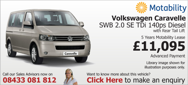 VW Caravelle SWB 2.0 SE TDi 140bhp Diesel Motability RTL