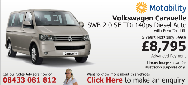 VW Caravelle SWB 2.0 SE TDi 140bhp Diesel Auto Motability RTL