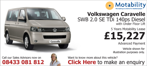 VW Caravelle SWB 2.0 SE TDi 140bhp Diesel Motability UFL