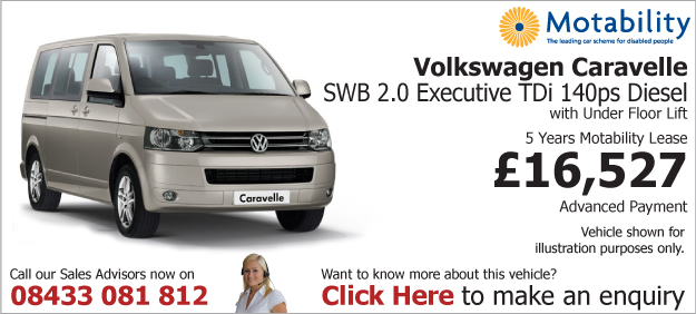 VW Caravelle SWB 2.0 Executive TDi 140bhp Diesel Motability UFL